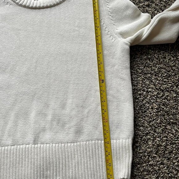 Silk & Cotton Banana Republic Knit Sweater Womens Small White Long Sleeve Top - Picture 8 of 8